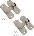 Pair of 304 Stainless Steel Gate Latches Flip Latch Safety Door Bolt Latch Lock Barn Door Lock Hardware (180 Degree, Frosted Silver)