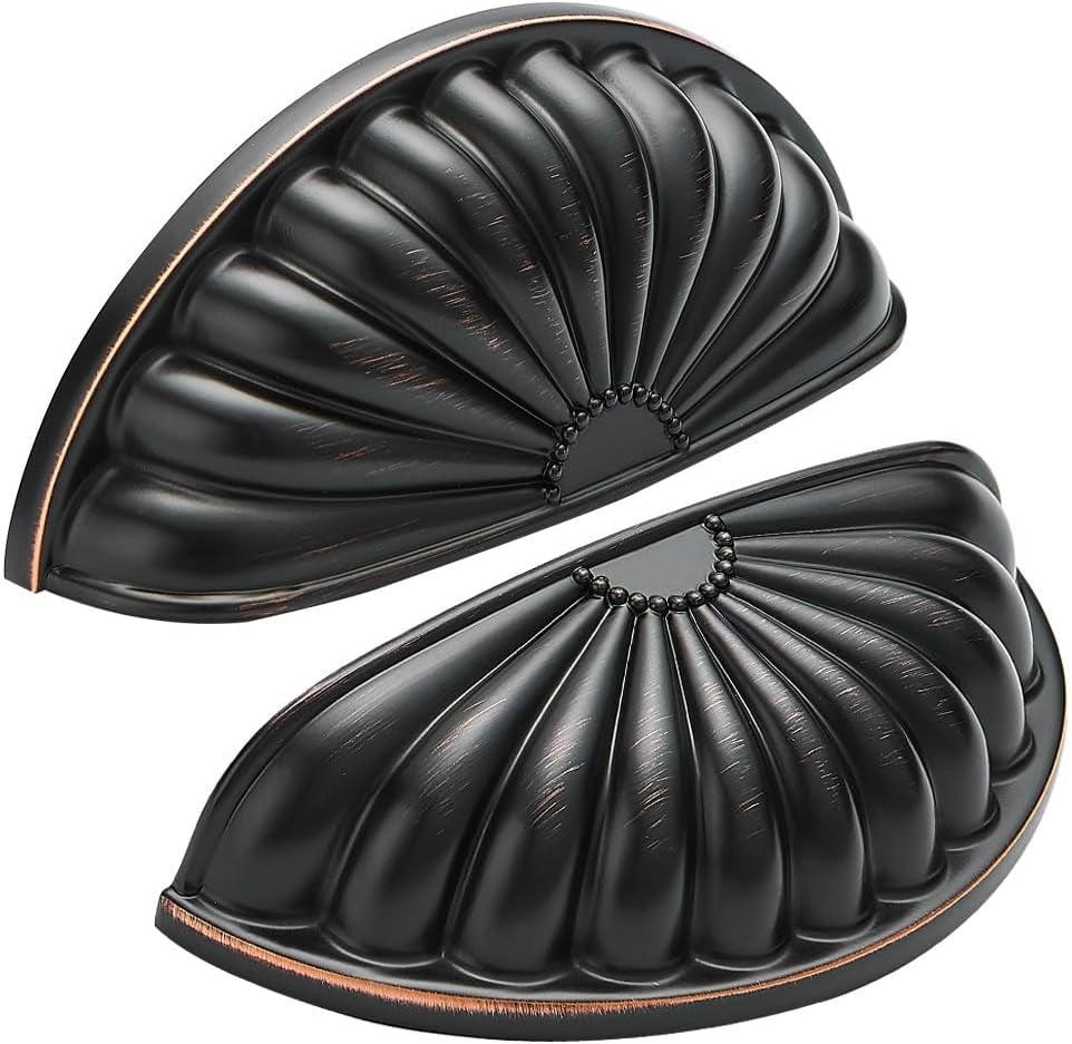 HARPOON 6 Pack Bin Cup Drawer Handle Pull Cabinet Hardware,Kitchen Cabinet Pulls,3 Inch Hole Center Oil Rubbed Bronze