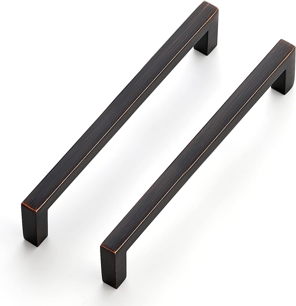 Ravinte 10 Pack Solid 5 Inch Center to Center Slim Square Bar Drawer Handles Kitchen Cabinet Handles Oil-Rubbed Bronze Drawer Pulls Kitchen Cabinet Hardware Kitchen Handles Cabinet Pulls