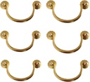 Txinmin 6 Pack Traditional Bail Cabinet Hardware Handle Pull Antique Brass Drawer Pull, 3-6/7 Inch Hole Centers (98Mm), Gold Brass Tone