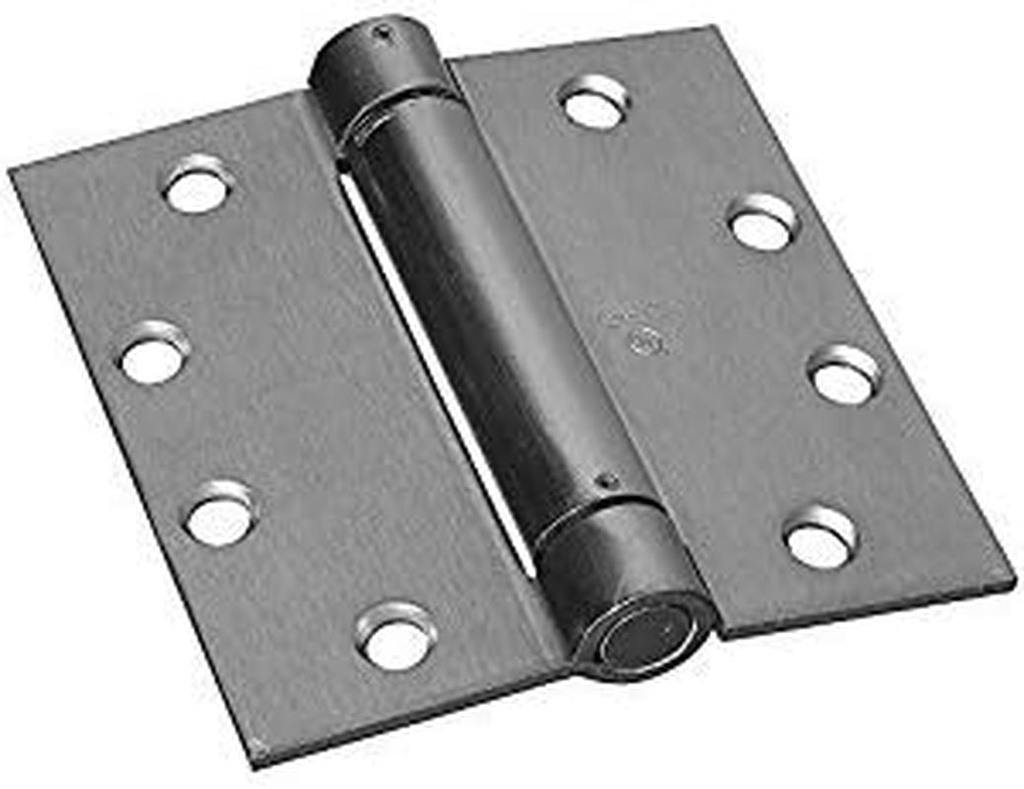 Stanley Hardware 2060R Automatic Self Closing Slim Spring Hinges Square Corners - Pack of 2 - (4" X 4", Satin Chrome 26D)