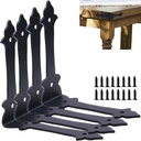 4 Inch Corner Protector Furniture Edge Corner Guards Corner Bracket Metal Embellishments with Wood Decorative Metal Rustic Hardware for Home Edge Corner Hardware Accessories (Black 4 Pack)