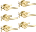 Goldenwarm Gold Interior Door Handles, Brushed Gold Privacy Lever Door Handle, Heavy Duty Interior Bedroom Door Lever Pack, Gold Door Handles Interior for Bathroom(6 Pack)