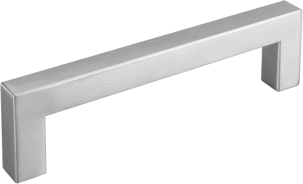 Goldenwarm 30 Pack Cabinets Handles Brushed Nickel Kitchen Cabinet Pulls Square Drawer Pulls Stainless Steel Cupboard Handles Kitchen Hardware Handles for Dresser Bathroom 4 Inch Hole Center
