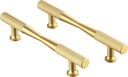Brushed Brass Cabinet Pulls Kitchen Cabinet Handles - 10 Pack of 192Mm Hole Spacing (245Mm Length) Knurled Cabinet Pulls, Gold Kitchen Cabinet Pulls and Kitchen Cabinet Handles