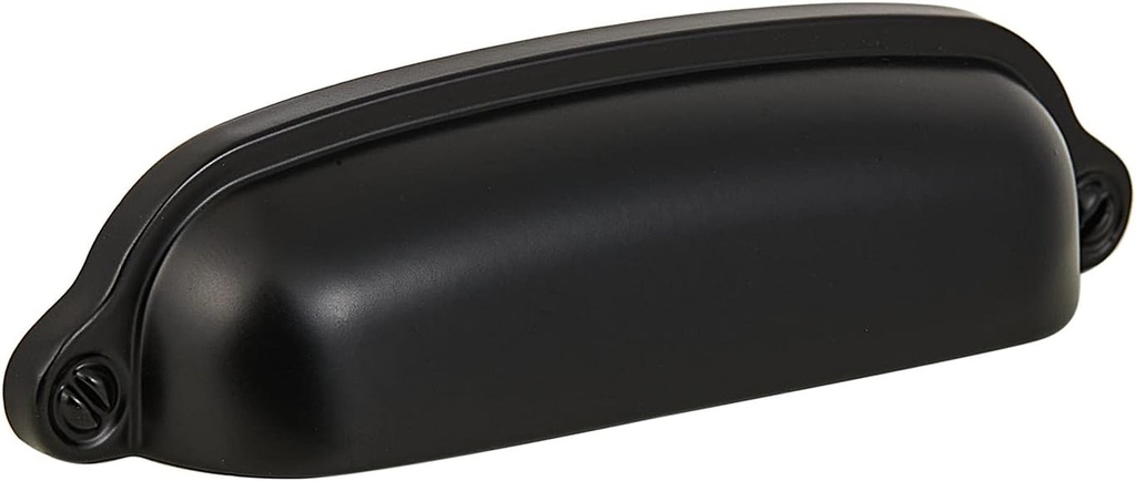HARPOON 10 Pack Bin Cup Handle Pulls,Vintage Drawer Pulls,Cabinet Hardware,Shell Handle,3.78 Inch Black