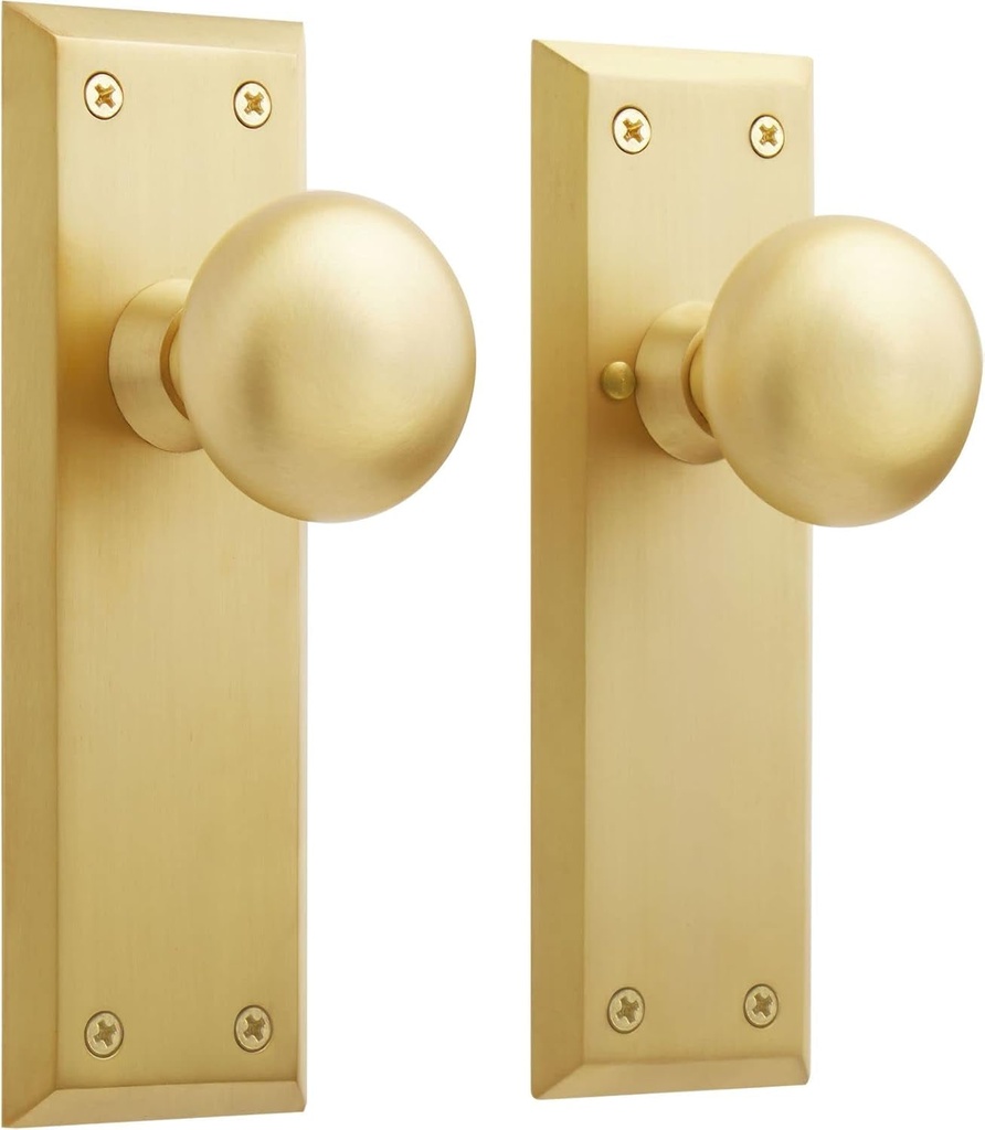 480931 Hubbard Solid Brass Privacy Door Knob Set with 2-3/8" Backset