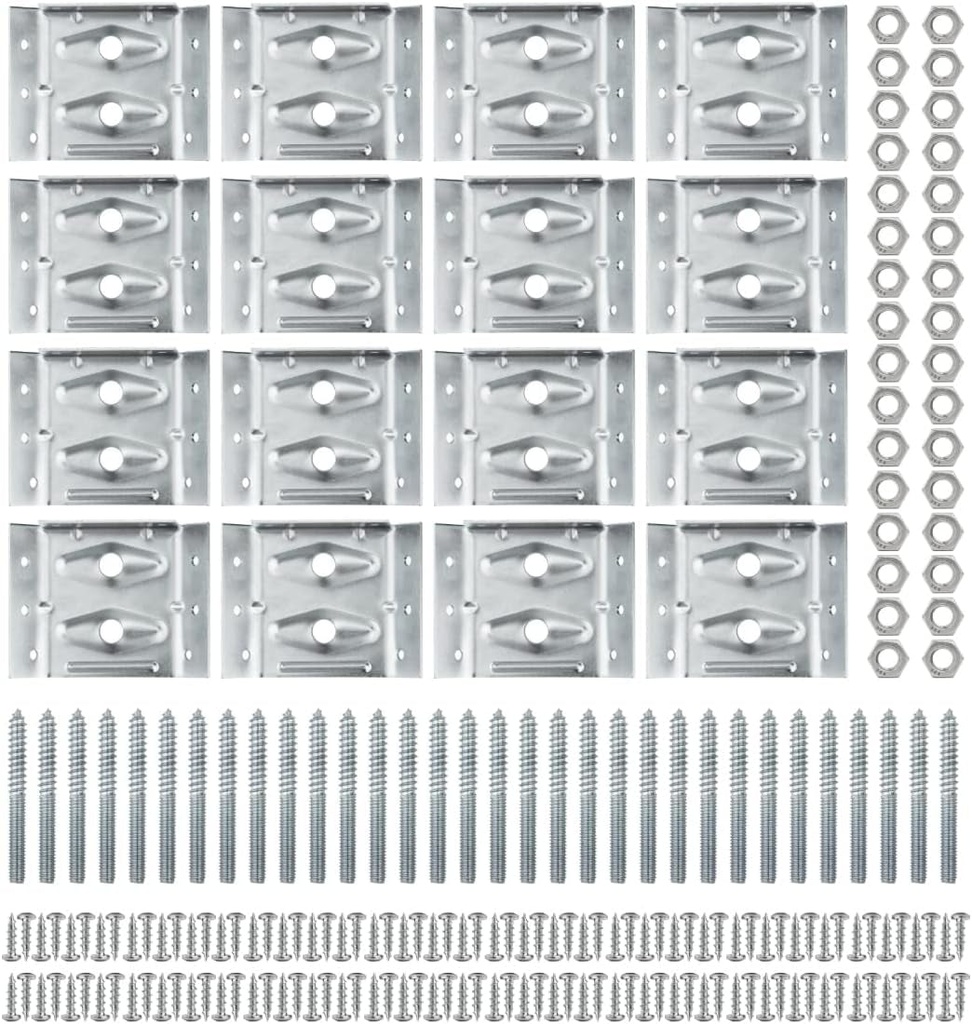 POWERTEC Surface Mount Corner Brackets 16PK W/Mounting Hardware, Corner Braces for Coffee Table/Bench Legs/Desk Legs/Dining Table (71428-P4)