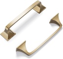 Cobbe 10 Pack Solid Brushed Gold Kitchen Cabinet Handles, Drawer Pulls on 5 Inch Hole Centers, Arch Cabinet Pulls for Kitchen Cabinet Hardware