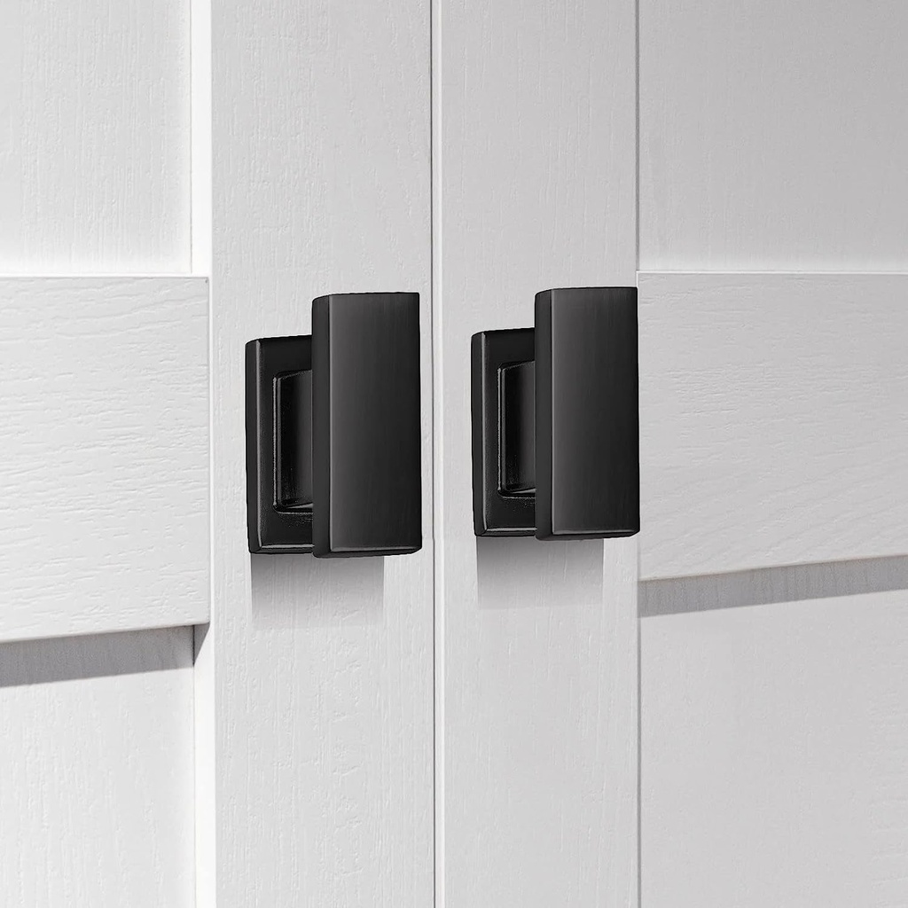 20 Pack Square Matte Black Cabinet Knobs Black Drawer Dresser Knobs Cabinet Handles for Cupboard Closet Bathroom Kitchen Cabinet Hardware,Solid Zinc Alloy