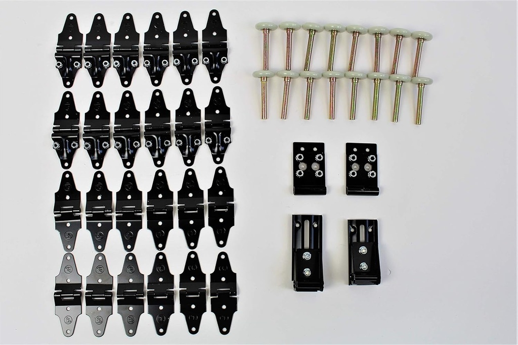 44 Pack Whiting Roll up Door Style Trailer Door Hardware Repair Kit + Hinges + 2" Rollers - New