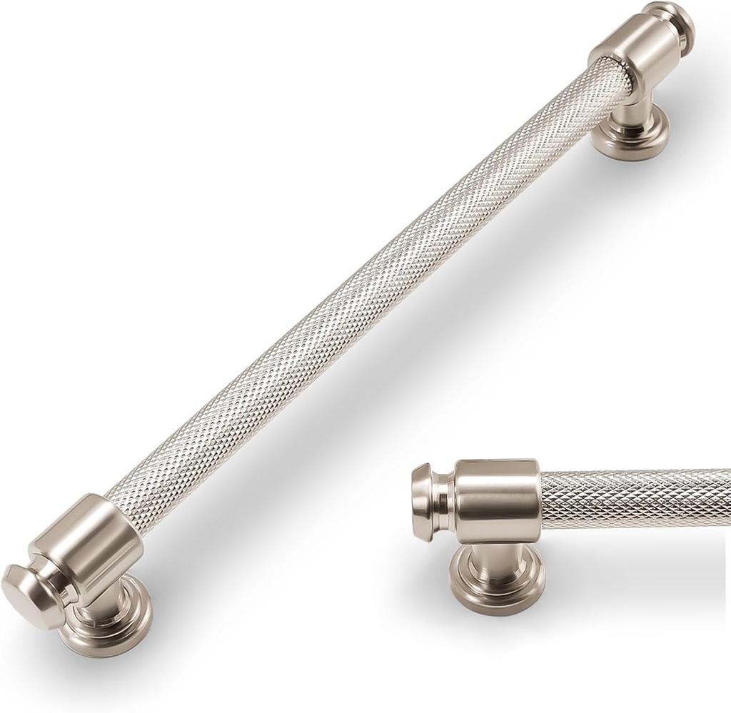 10 Pack 7.5Inch Brushed Satin Nickel Kitchen Cabinet Handles Knurled Cabinet Pulls Drawer Pulls Kitchen Hardware