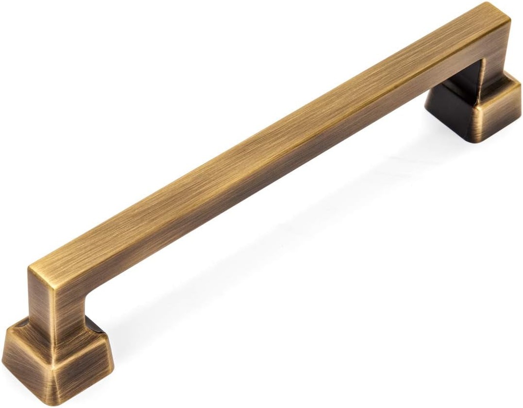 10 Pack - Cosmas 1481-128BAB Brushed Antique Brass Contemporary Cabinet Hardware Handle Pull - 5" Inch (128Mm) Hole Centers