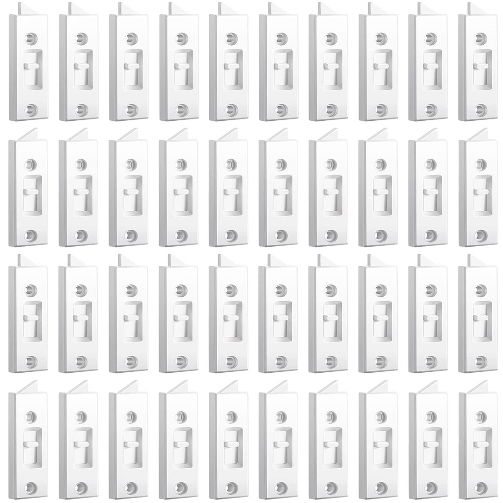 Window Latch Locks Window Parts and Hardware Window Tilt Latch Plastic Construction, Spring Loaded, 2 Inch Hole Center Spacing Sliding Lock Replacement (White, 40 Pieces)
