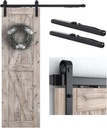 SMARTSTANDARD 5 FT Sliding Barn Door Soft Close Hardware Kit - 5 Ft-10 Ft, Smoothly and Quietly-Single Door-Invisible Design-Includes Step-By-Step Manual-Fit 30" Door Panel (J Shape)