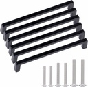6 Inch Matte Black Cabinet Handle Bathroom Cabinet Handle Metal Pull Rod Solid Drawer Handles 6-Pack (High-End Electrophoresis Salt Spray Test Neutral 500-1000 Hours)