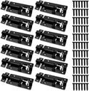 SANATO Slide Barrel Bolt Latch 3 Inches Sliding Latch Lock, Stainless Steel Sliding Lock for Door Security Black (12 PCS)