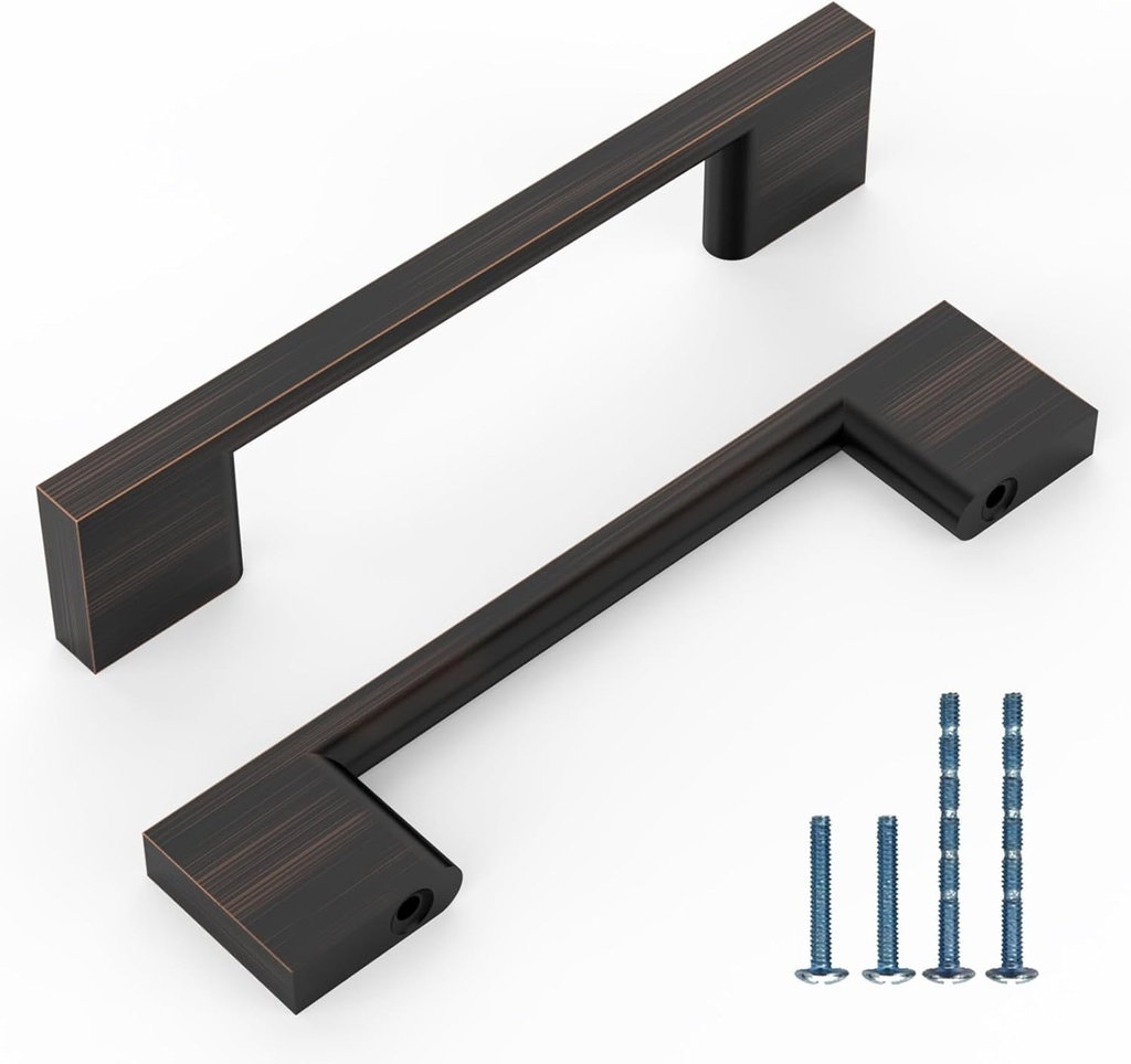 10 Pack 3.75 Inch(96Mm) Kitchen Cabinet Handles Oil Rubbed Bronze Cabinet Pulls Kitchen Cabinet Hardware Drawer Pulls for Cupboard Wardrobe