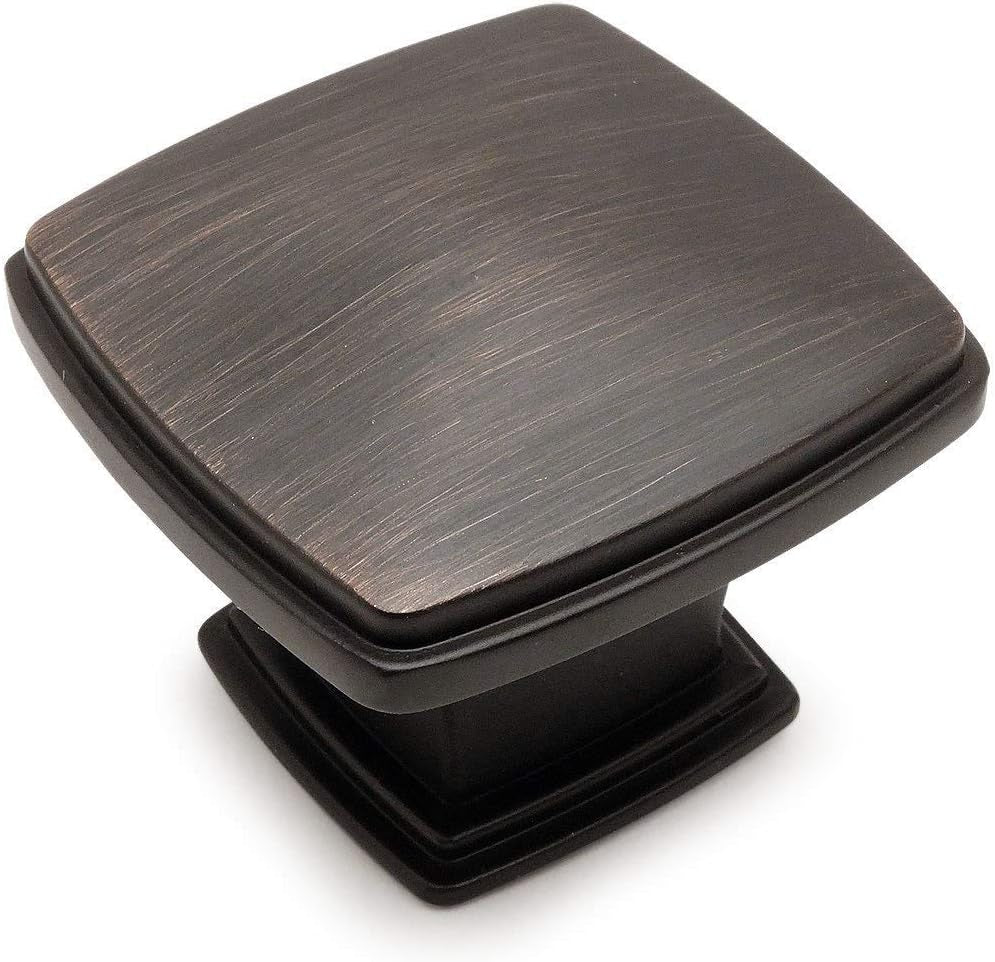 10 Pack - Cosmas 4304ORB Oil Rubbed Bronze Cabinet Hardware/Bifold Bi-Fold Door Oversized Square Knob - 1-11/16" Square
