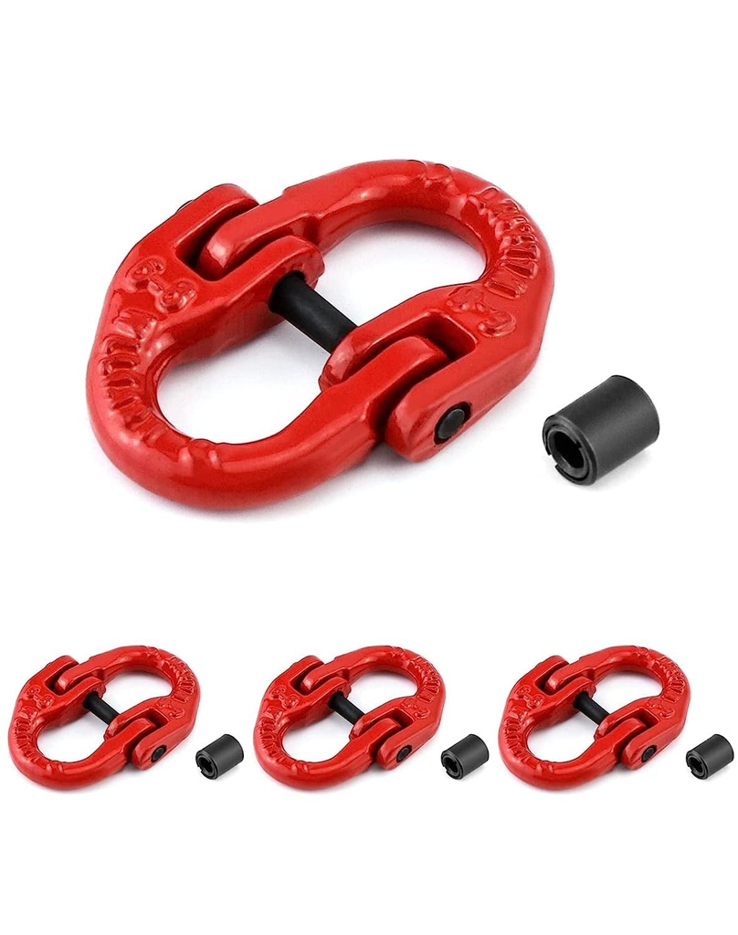 4 Pack G80 Alloy Steel Hammerlock Coupling Link, 5/16" Hammer Lock Safety Chain Connector Link 4400 Lbs Working Load Limit