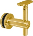 Stainless Steel 316 Grade Glass Mount Adjustable Handrail Bracket Flat Top Surface for Square Tube Suitable for 1/4″ to 1-1/4″(6.5Mm-32Mm) Thickness Glass (Satin Gold Finish)