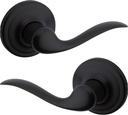 Kwikset Tustin Interior Passage Door Handle, Lever for Closet and Hallway Doors, Reversible Non-Locking Handle Lever, Matte Black, with Microban Protection