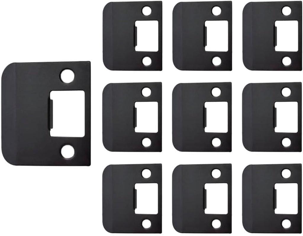 QCAA Solid Brass Extended Lip Strike, 2''X2-1/4, Oil-Rubbed Bronze, 10 Pack, Made in Taiwan