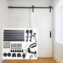Barn Door Hardware Kit 6.6FT Sliding Barn Door Hardware Kit - Barn Door Track and Hardware Kit Fit 1 3/8-1 3/4" Thickness Door, Smoothly and Quietly, Heavy Duty Barn Door Hardware