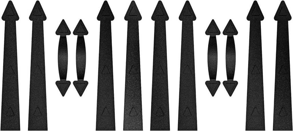 WINSOON for 2 Cars Magnetic Decorative Garage Door Hardware Couch House 12 Pieces Curb Appeal Faux Hinges Handles Accents Hardware Kit, Black
