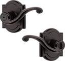 Baldwin Madrina, Interior Privacy Door Handle Reversible Lever for Bedroom/Bathroom, Keyless Door Lock, in Venetian Bronze