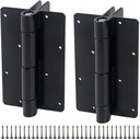Aluminum 5 3/4” Self Closing Metal Safety Gate Hinge for Residential Pool Safety Gate Aluminum Vinyl Iron Wood Gate, Self Closing Force Adjustable Spring Hinges (Sold as a Pair)