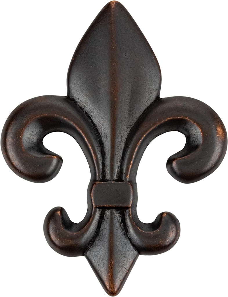 Fleur-De-Lis Oil Rubbed Bronze Drawer Knob | 2 1/2" X 1 3/4" | Handle for Antique Cabinet Door, Dresser Drawer, Old Desk | Furniture Reproduction Hardware | K34-P2682OB (10)
