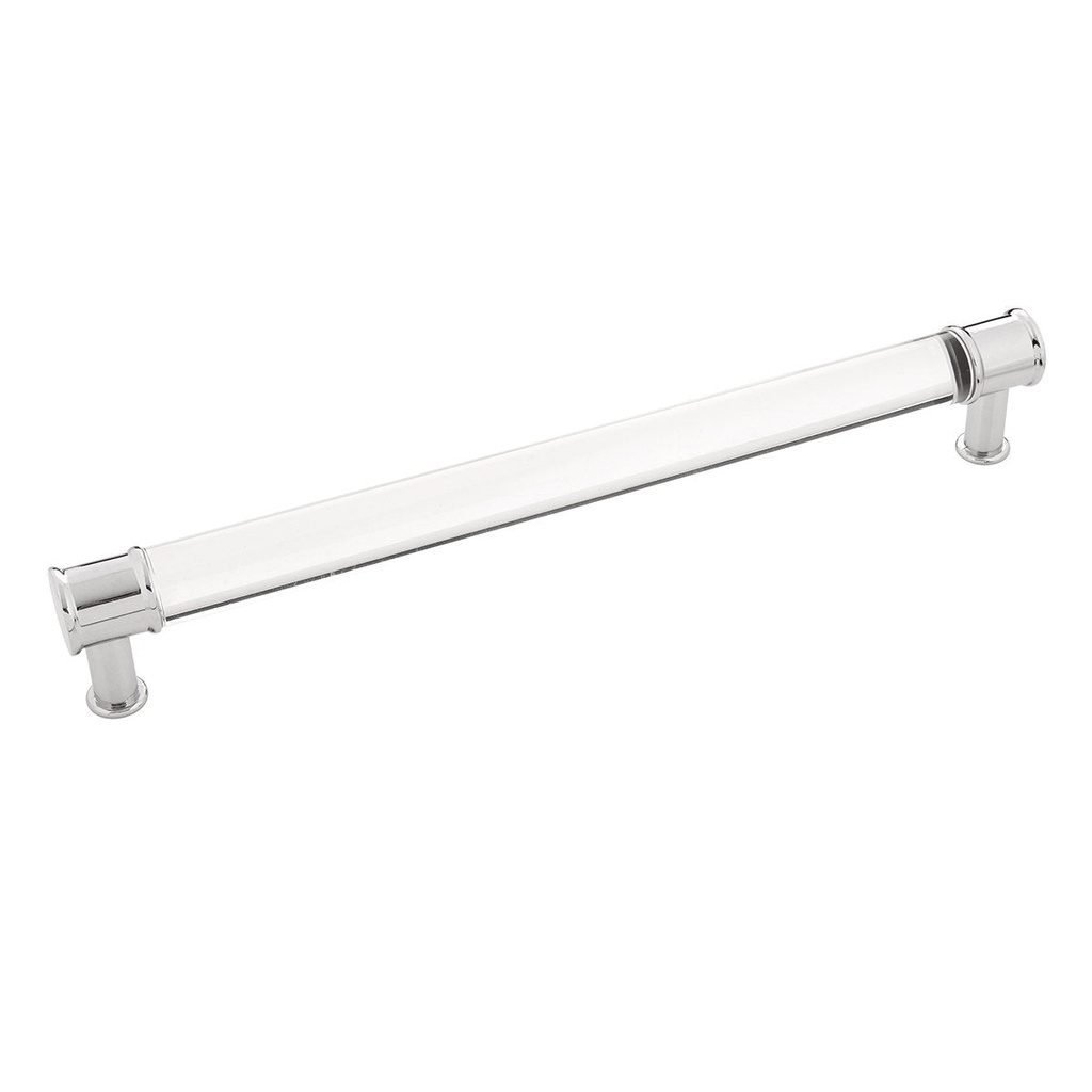 Hickory Hardware 1 Pack Solid Core Kitchen Cabinet Pulls, Luxury Cabinet Handles, Hardware for Doors & Dresser Drawers, 8-13/16 Inch (224Mm) Hole Center, Crysacrylic with Chrome, Midway Collection