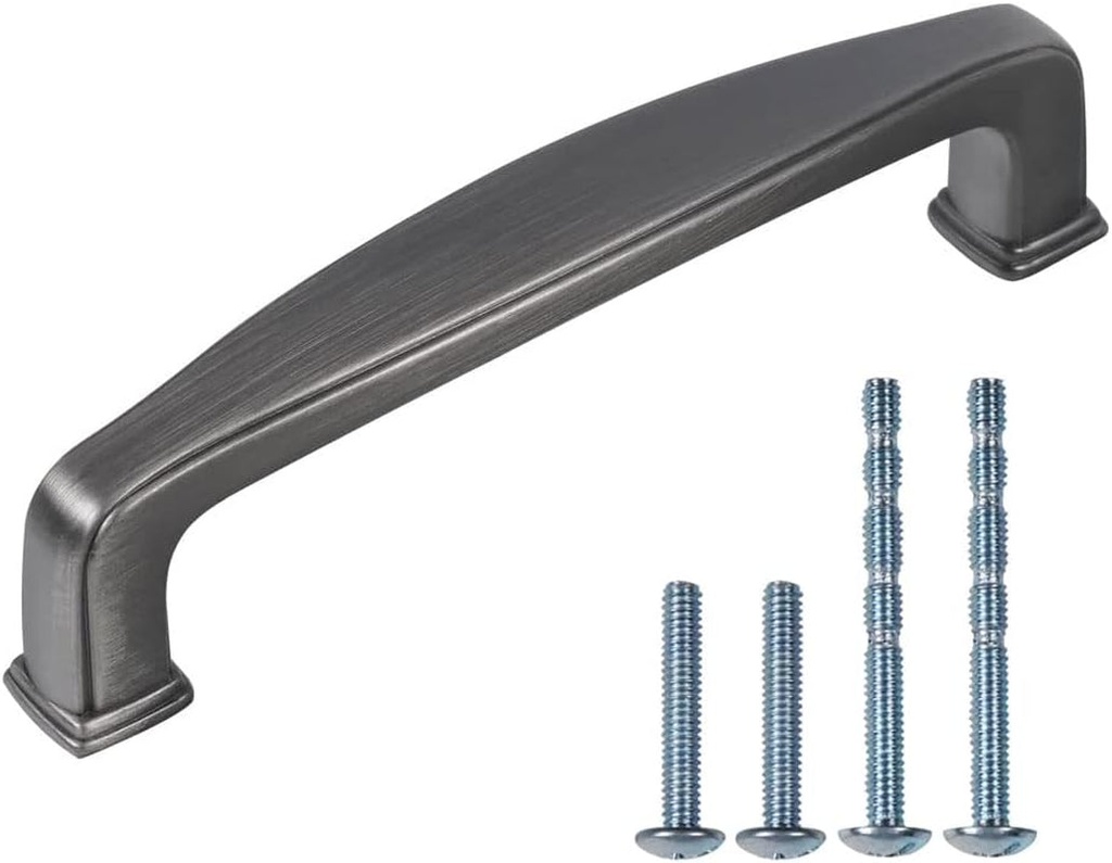 10 Pack Solid 3-3/4 Inch (96Mm) Kitchen Cabinet Handles Black Brushed Satin Nickel Pulls Drawer for Cabinets Cupboard (CF81898-128-BN)
