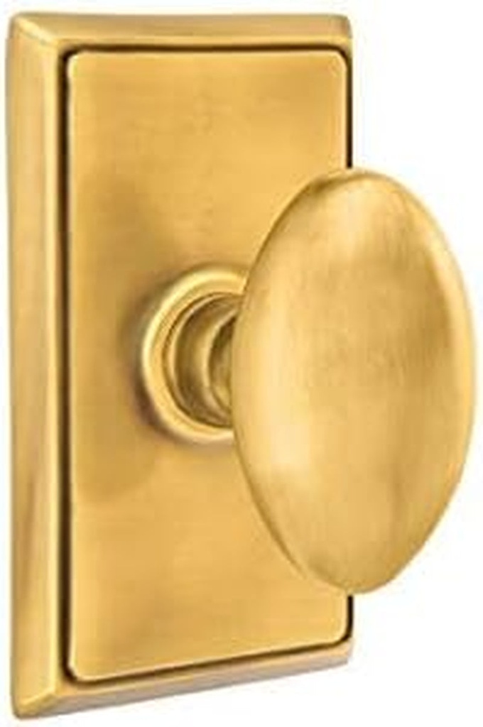 Emtek Passage Set, Rectangular Rosette, Egg Knob (French Antique)