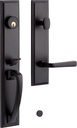 479113 Aurick Right Handed Solid Brass Keyed Entry Door Lever Set with 2-3/8" Backset