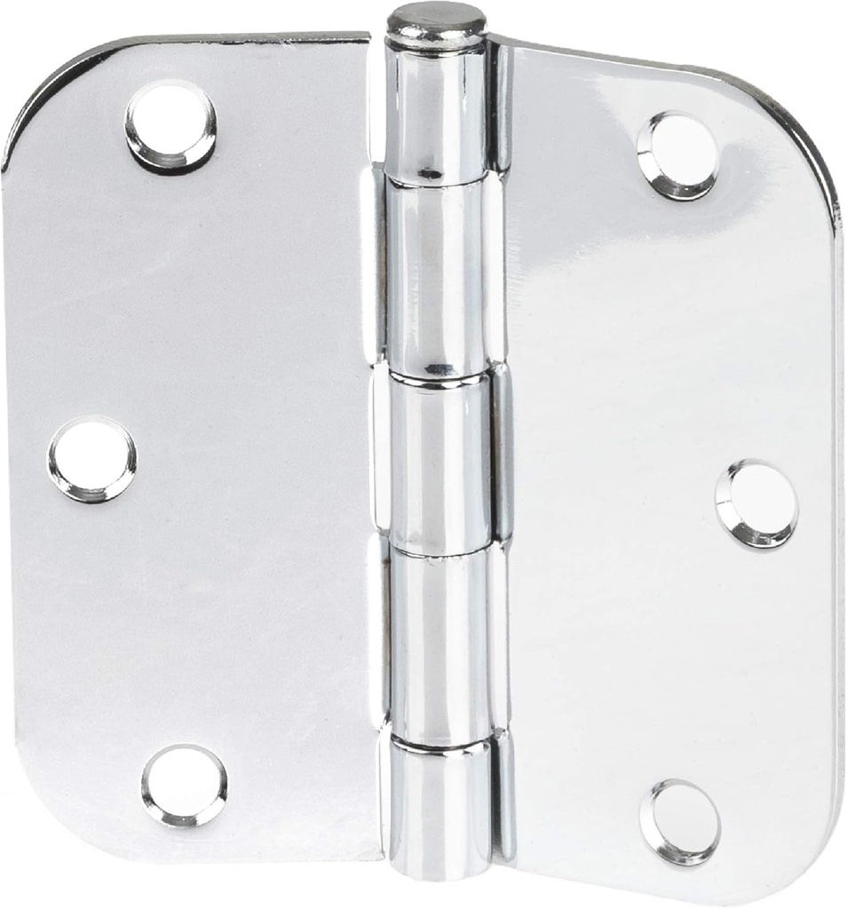 Ilyapa 18 Pack Polished Chrome Door Hinges for Doors, 3.5 X 3.5 Inch Interior Door Hinges, Silver Hinges for Doors 3 1/2 Inches, with 5/8 Inch Radius Corners