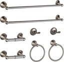 BGL Bathroom Hardware Set Brushed Nickel Adjustable Expandable Bath Towel Bars Bathroom Accessory Set Towel Racks 8-Pieces Wall Mount