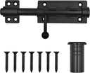 6.3Inch Slide Bolt Gate Latch Hardware Heavy Duty Thickened 304 Stainless Steel Barrel Bolt Barrel Door Latches for Wooden Fence, Yard Door, Barn Door, Shed Door (Balck)