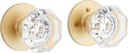 479283 Tama Solid Brass Privacy Door Knob Set with 2-3/8" Backset - Satin Brass