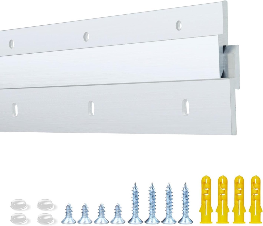 12 Inch French Cleat Hanger, Aluminum French Cleat, Mirror Hanging Hardware, French Cleat Heavy Duty for Panel, Whiteboard, Cabinet, Shelf, Headboard, Art (2 Pairs, Support 80Lbs)