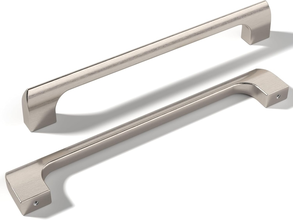 | 10 Pack Brushed Nickel 6.3 Inch Hole Center | Solid Metal Cabinet Handles Bathroom Home Decor Drawer Pulls | Stainless Metal Kitchen Cabinet Handles | Etna Collection