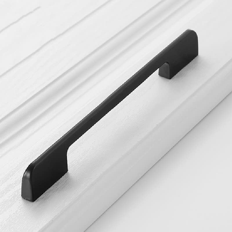 5 Pack Kitchen Cabinet Handles, Solid Black Drawer Pulls, Long Cabinet Hardware for Dresser Furniture (7 Inch)