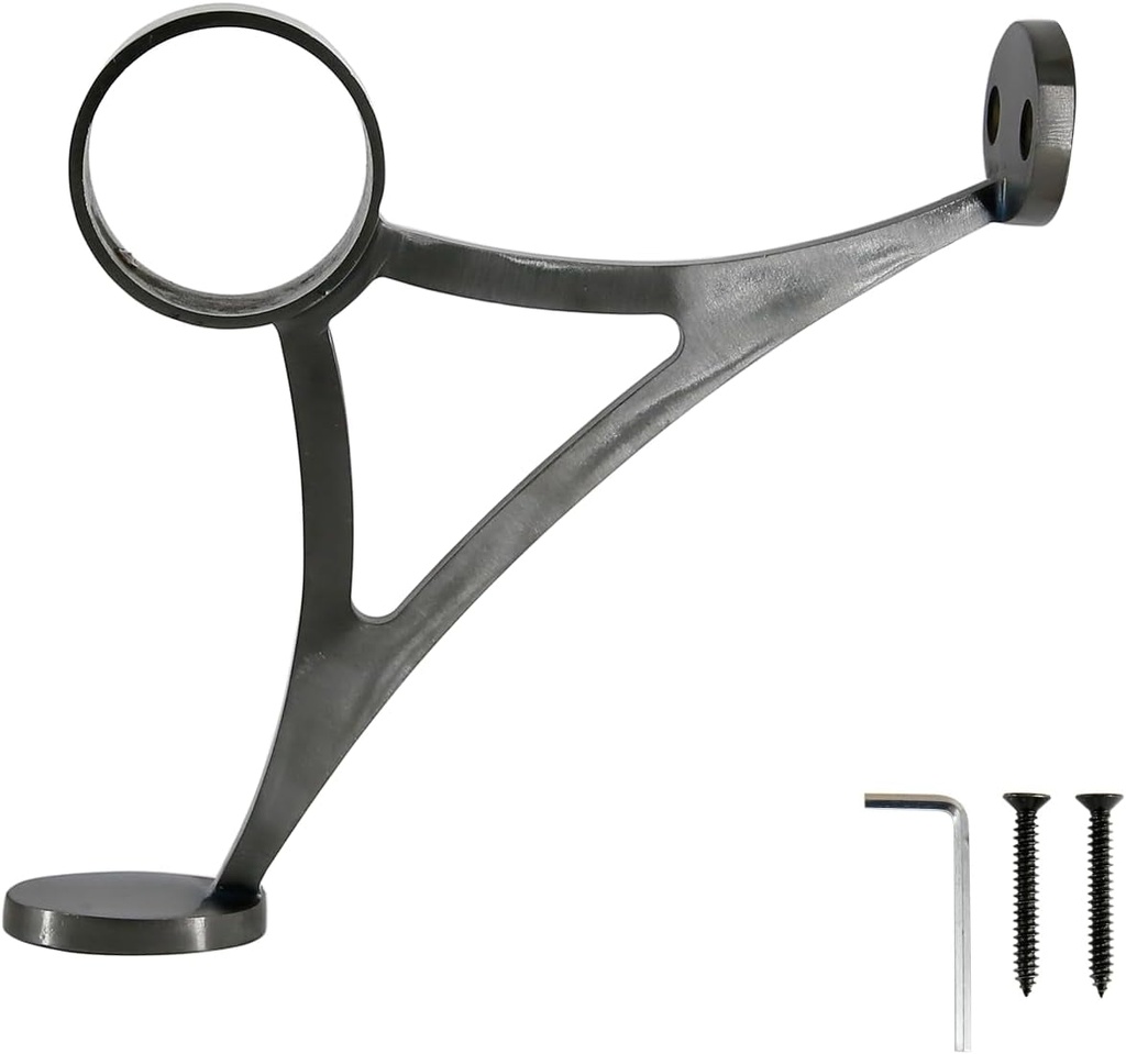 Stainless Steel 316 Grade Bar & Floor Mount Combination Foot Rail Bracket for 2" OD Bar Foot Rail Tubing, Dark Gray Finish