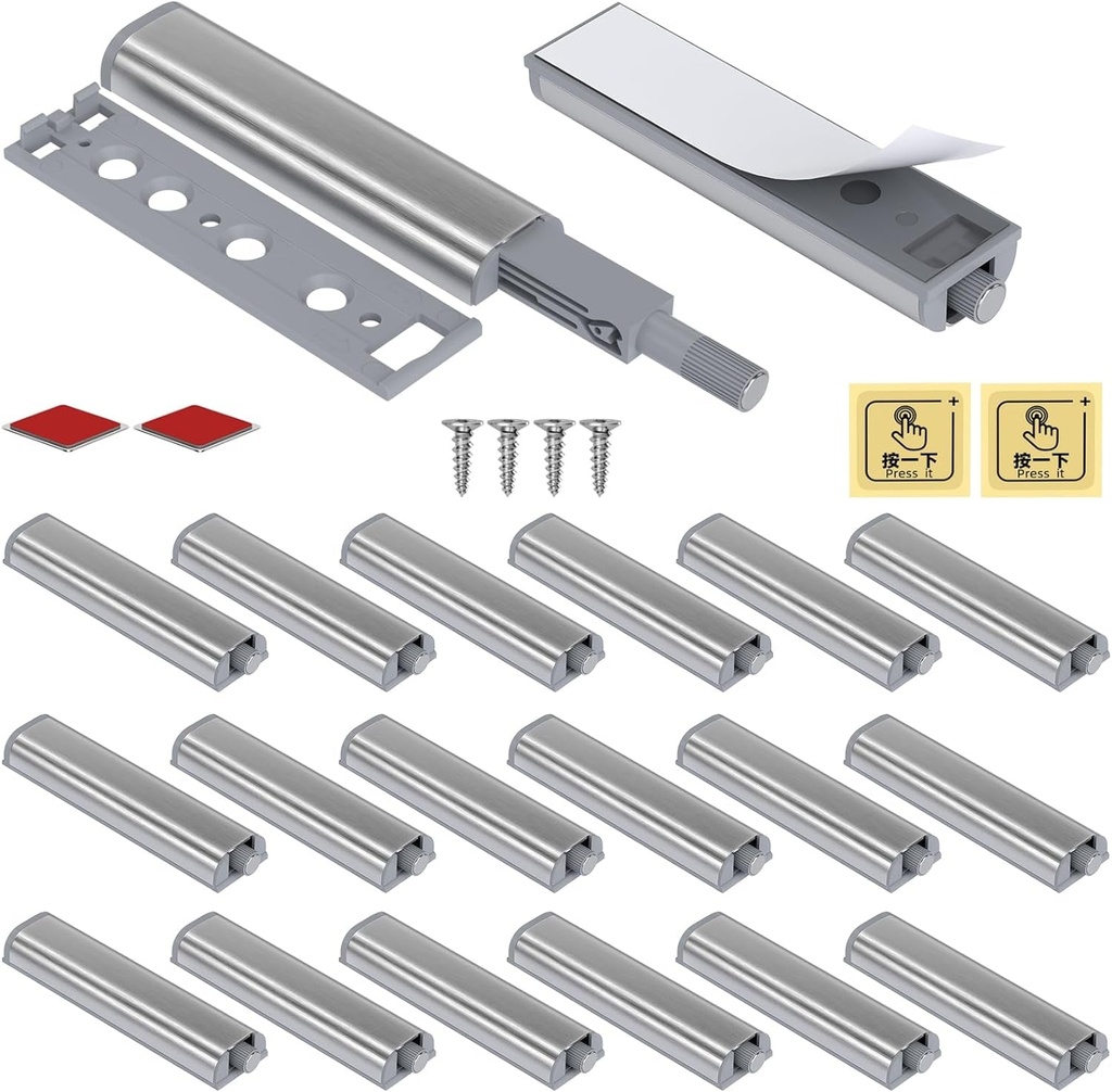 Cabinet Latch Magnetic Push Catch for Jiayi 20 Pack Push to Open Cabinet Hardware Push Touch Latch Heavy Duty Kitchen Door Push Release Latch for Drawer Closure Push Catch Press Out Latch