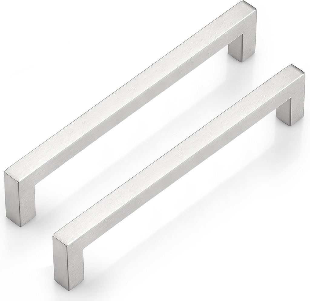 Probrico(30 Pack Kitchen Cabinet Drawer Handles Closet Fdresser Pulls Stainless Steel, 7-3/5 Inch Hole Spacing Brushed Nickel Furniture Hardware,8 Inch Total Length