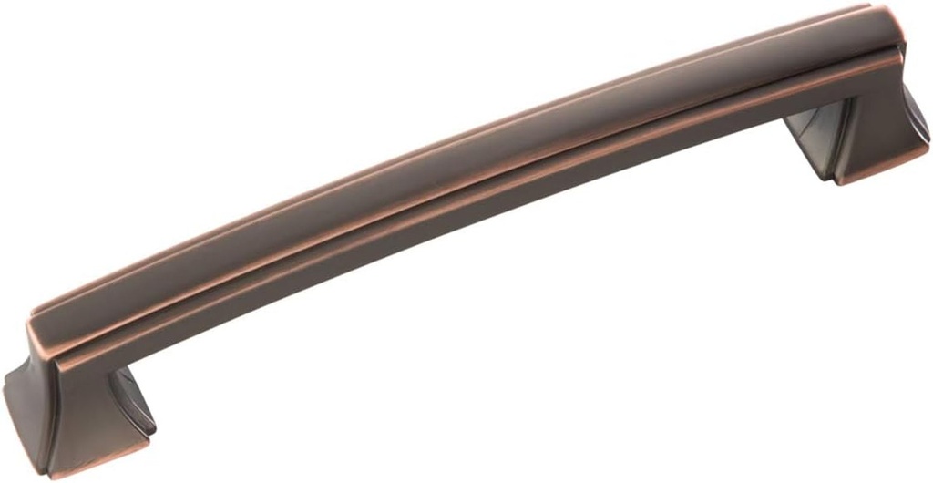 Hickory Hardware 10 Pack Solid Core Kitchen Cabinet Pulls, Luxury Cabinet Handles, Hardware for Doors & Drawers, 5-1/16 Inch (128Mm) Hole Center, Oil-Rubbed Bronze Highlighted, Bridges Collection