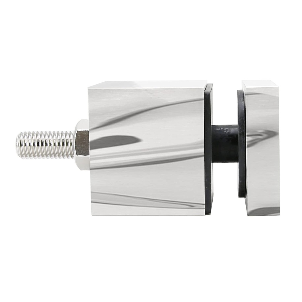 Stainless Steel 316 Grade 2" X 2" Heavy Duty Staircase Glass Railing Square Standoff Base and Cap for Concrete Wall Mirror Finish 1 Pcs (SO-050SQ-TR-M Threaded Rod)