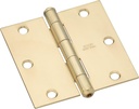 Stanley Hardware S083-800 749 Solid Brass Square Corner Residential Hinge Box Pack in Bright Brass, 2 Pack