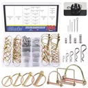 Glarks 254Pcs Mixed Lynch Pins Linch Pins PTO Pins and Clevis Pins Cotter Pin Hairpin R Clips Assortment Kit 5 Styles Pin Fasteners for Mechanics, Cars, Trailers, Tractors, Trucks, Lawn Mower Use